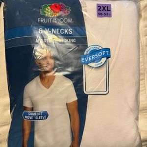 2X fruit of the loom V neck T shirts. 6 pack